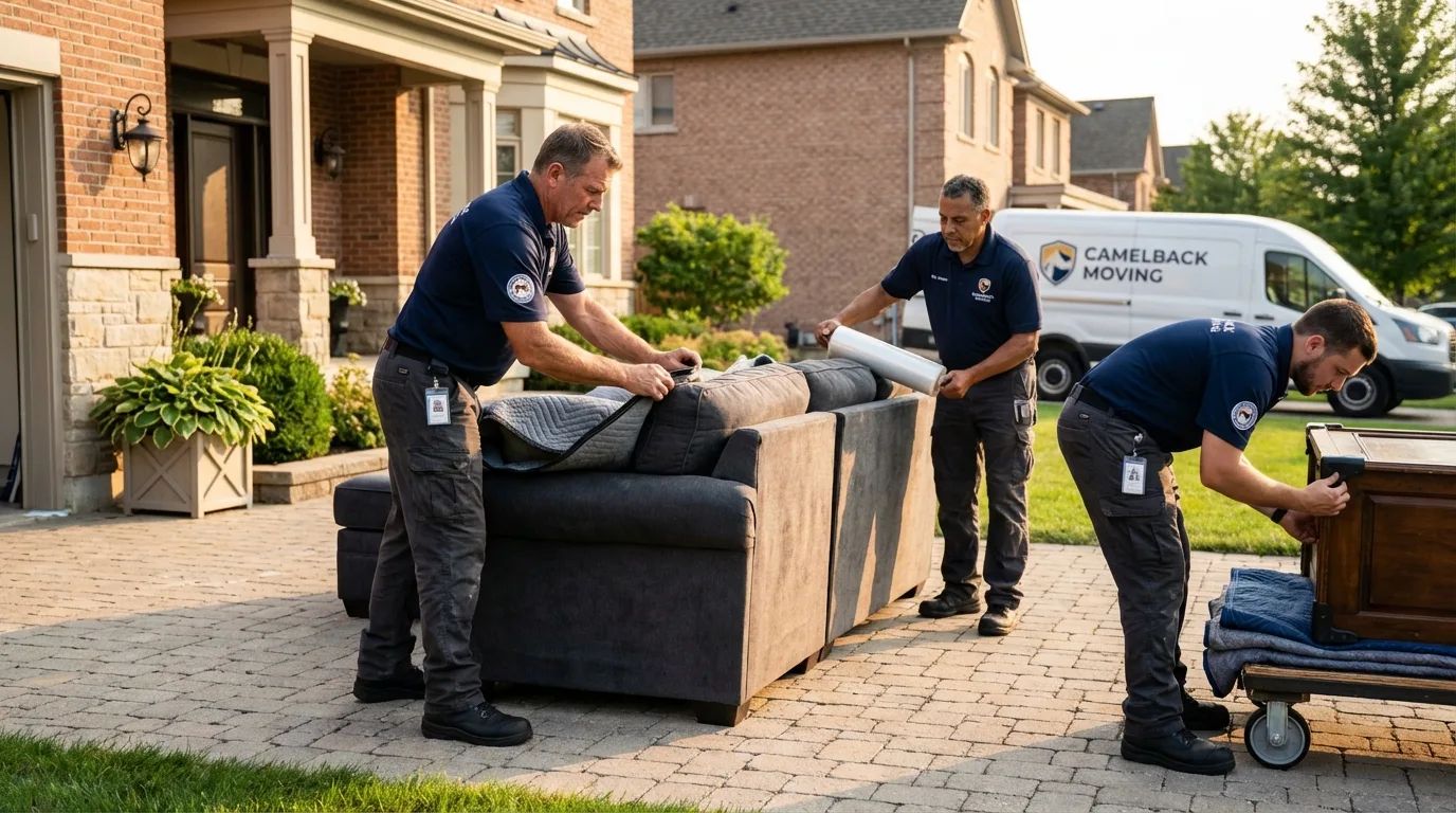 Large estate moving crew wrapping furniture in Church Point, LA