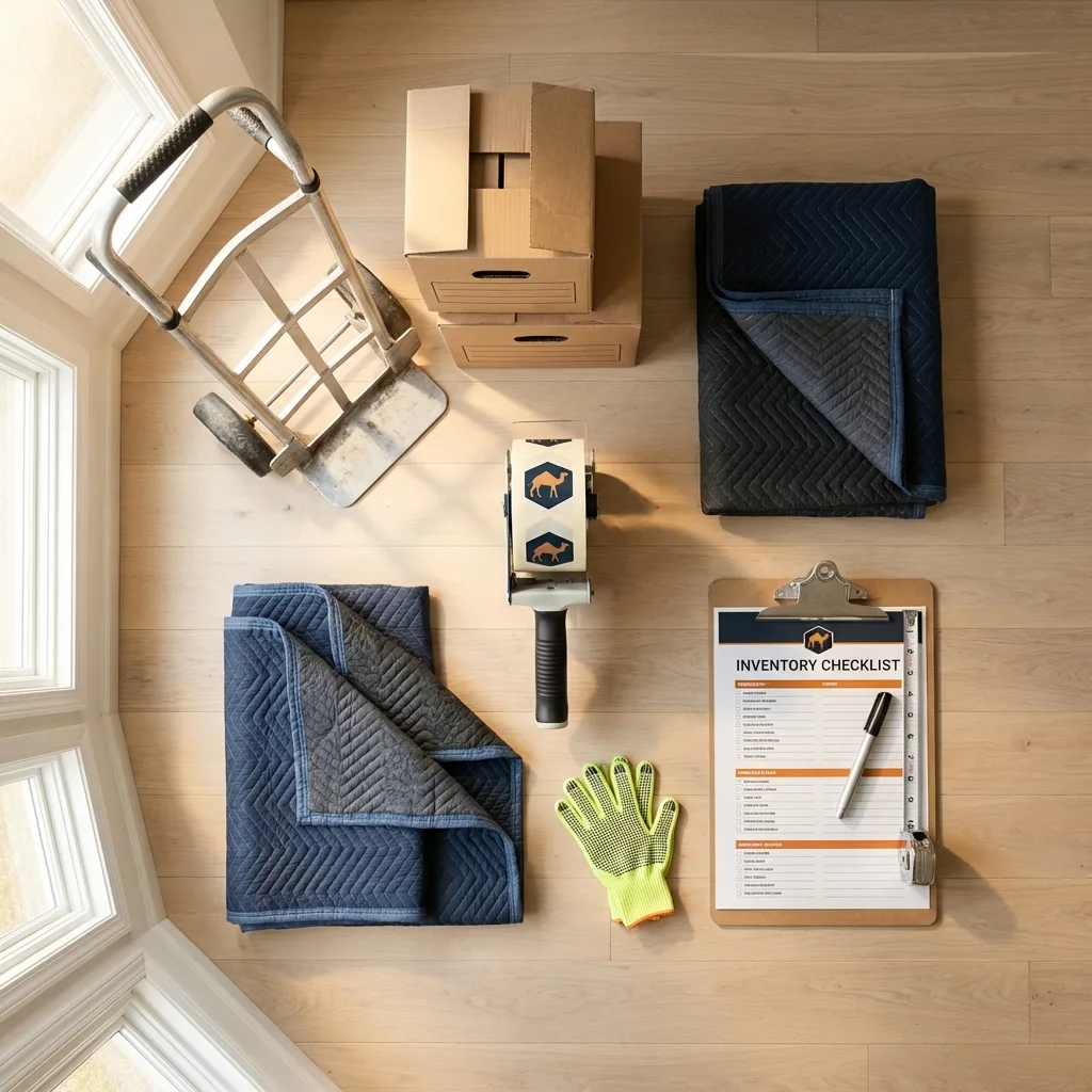 Professional moving supplies and packing materials layout for Church Point residential relocations